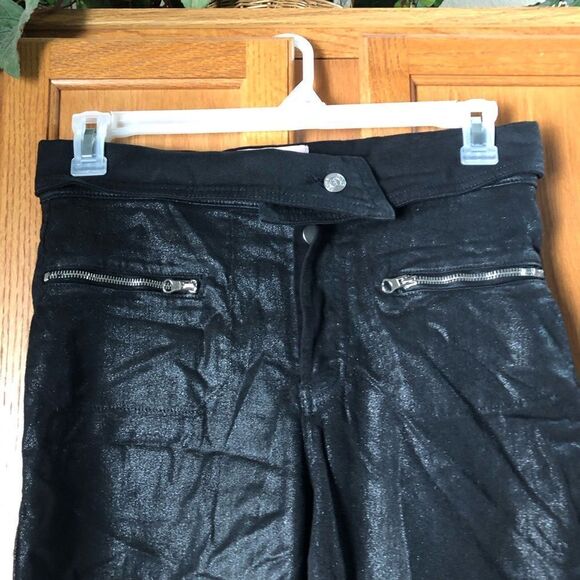 REVICE Foldover Shimmer Moto Straight Jeans - 32 - Picture 3 of 14